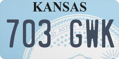 KS license plate 703GWK