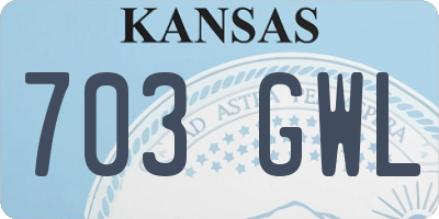 KS license plate 703GWL