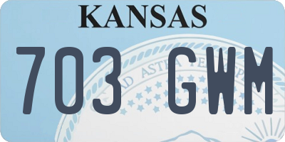 KS license plate 703GWM