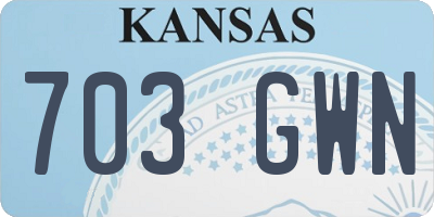 KS license plate 703GWN
