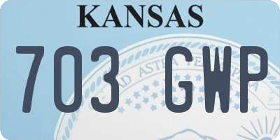 KS license plate 703GWP