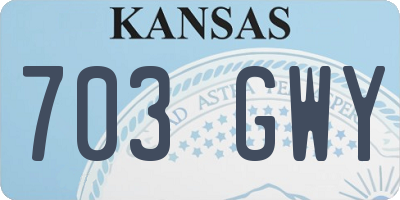 KS license plate 703GWY