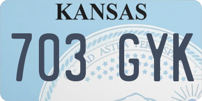 KS license plate 703GYK