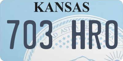 KS license plate 703HRO