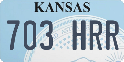 KS license plate 703HRR