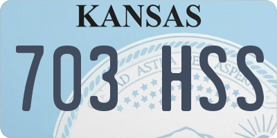 KS license plate 703HSS