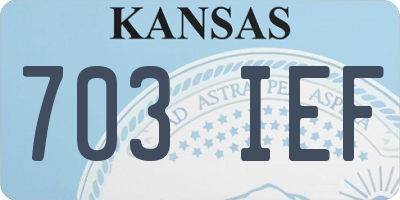 KS license plate 703IEF