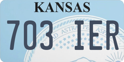 KS license plate 703IER