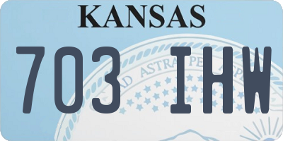 KS license plate 703IHW