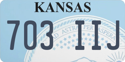 KS license plate 703IIJ