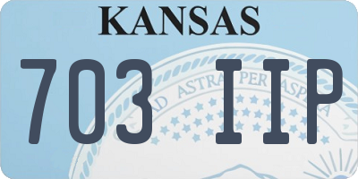 KS license plate 703IIP