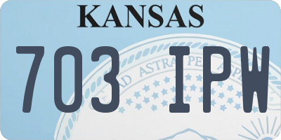 KS license plate 703IPW