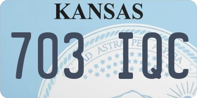 KS license plate 703IQC