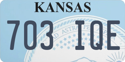 KS license plate 703IQE