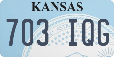 KS license plate 703IQG