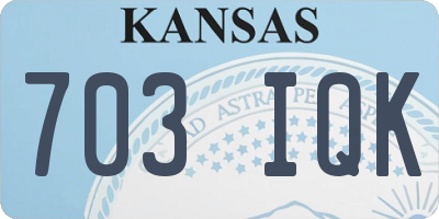 KS license plate 703IQK
