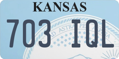 KS license plate 703IQL