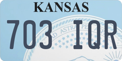 KS license plate 703IQR
