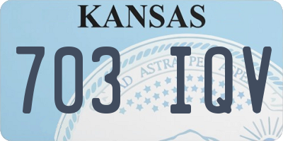 KS license plate 703IQV