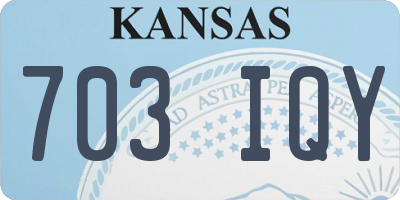 KS license plate 703IQY