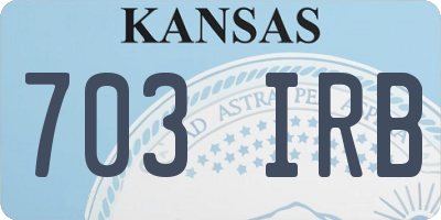 KS license plate 703IRB