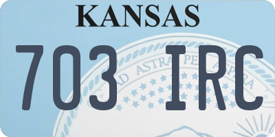 KS license plate 703IRC