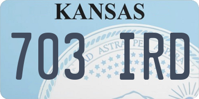KS license plate 703IRD
