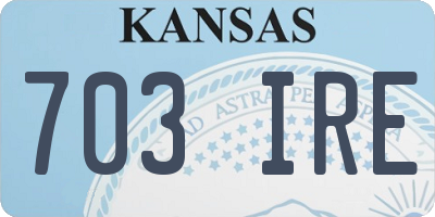 KS license plate 703IRE