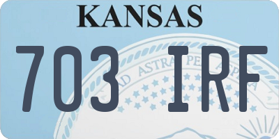 KS license plate 703IRF