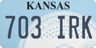 KS license plate 703IRK