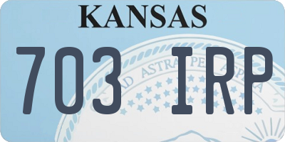 KS license plate 703IRP