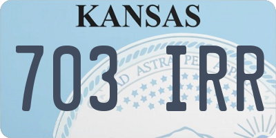 KS license plate 703IRR