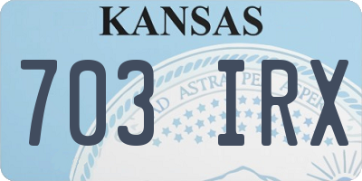 KS license plate 703IRX