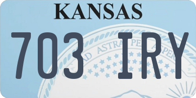KS license plate 703IRY