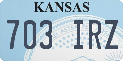 KS license plate 703IRZ