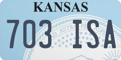 KS license plate 703ISA