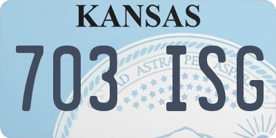 KS license plate 703ISG