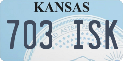 KS license plate 703ISK