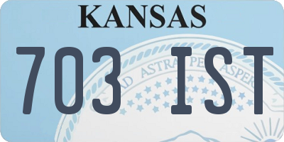 KS license plate 703IST