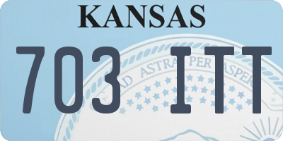 KS license plate 703ITT