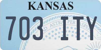KS license plate 703ITY