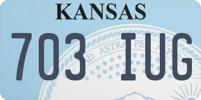 KS license plate 703IUG