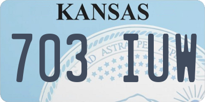KS license plate 703IUW