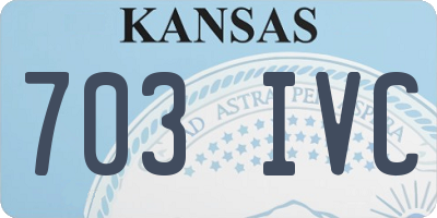 KS license plate 703IVC