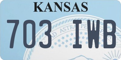 KS license plate 703IWB