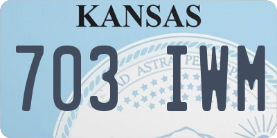 KS license plate 703IWM