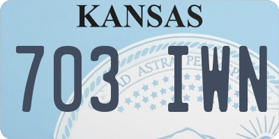 KS license plate 703IWN