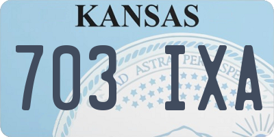 KS license plate 703IXA
