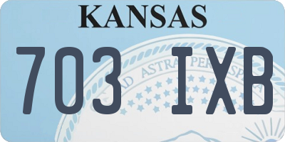 KS license plate 703IXB