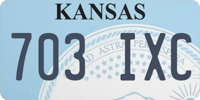 KS license plate 703IXC